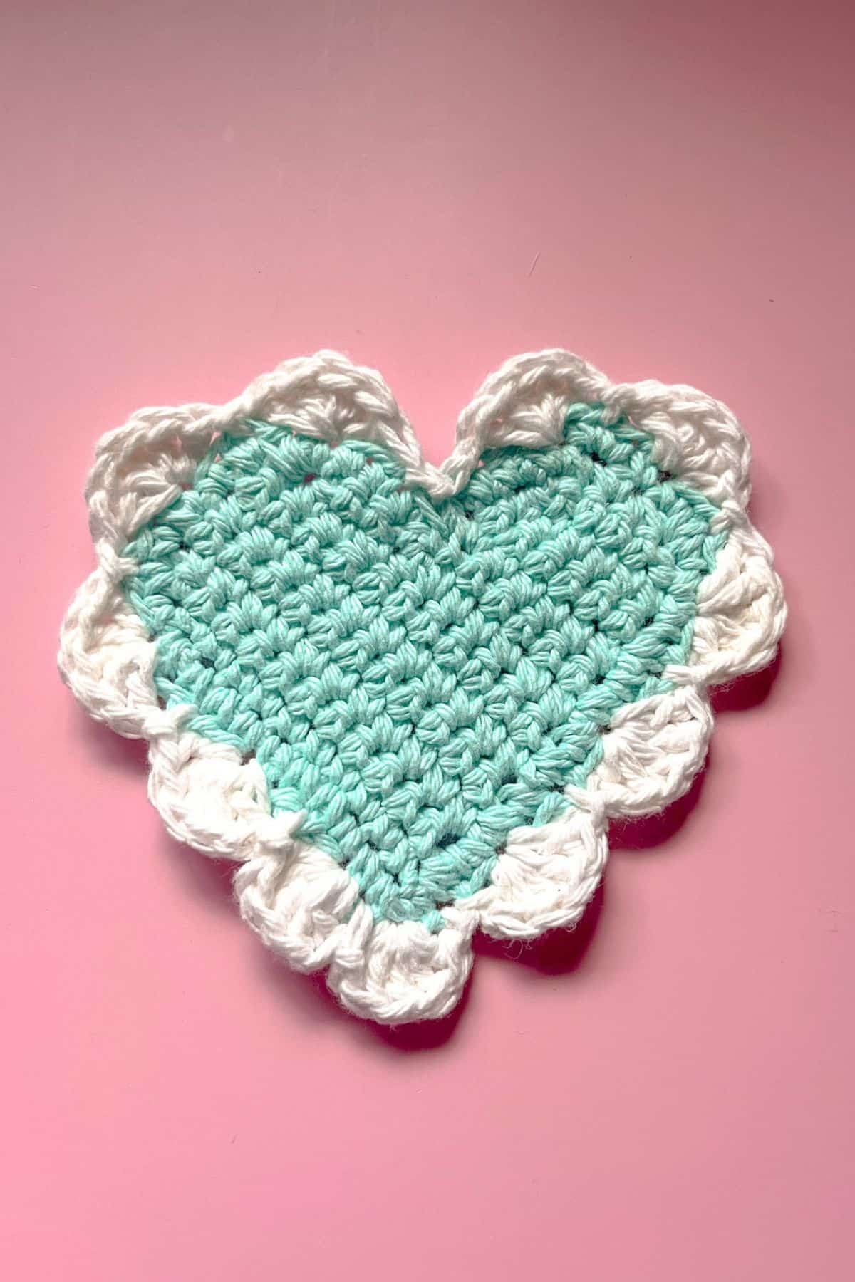 Crochet Heart Coaster Pattern thecaffeinatedsnail