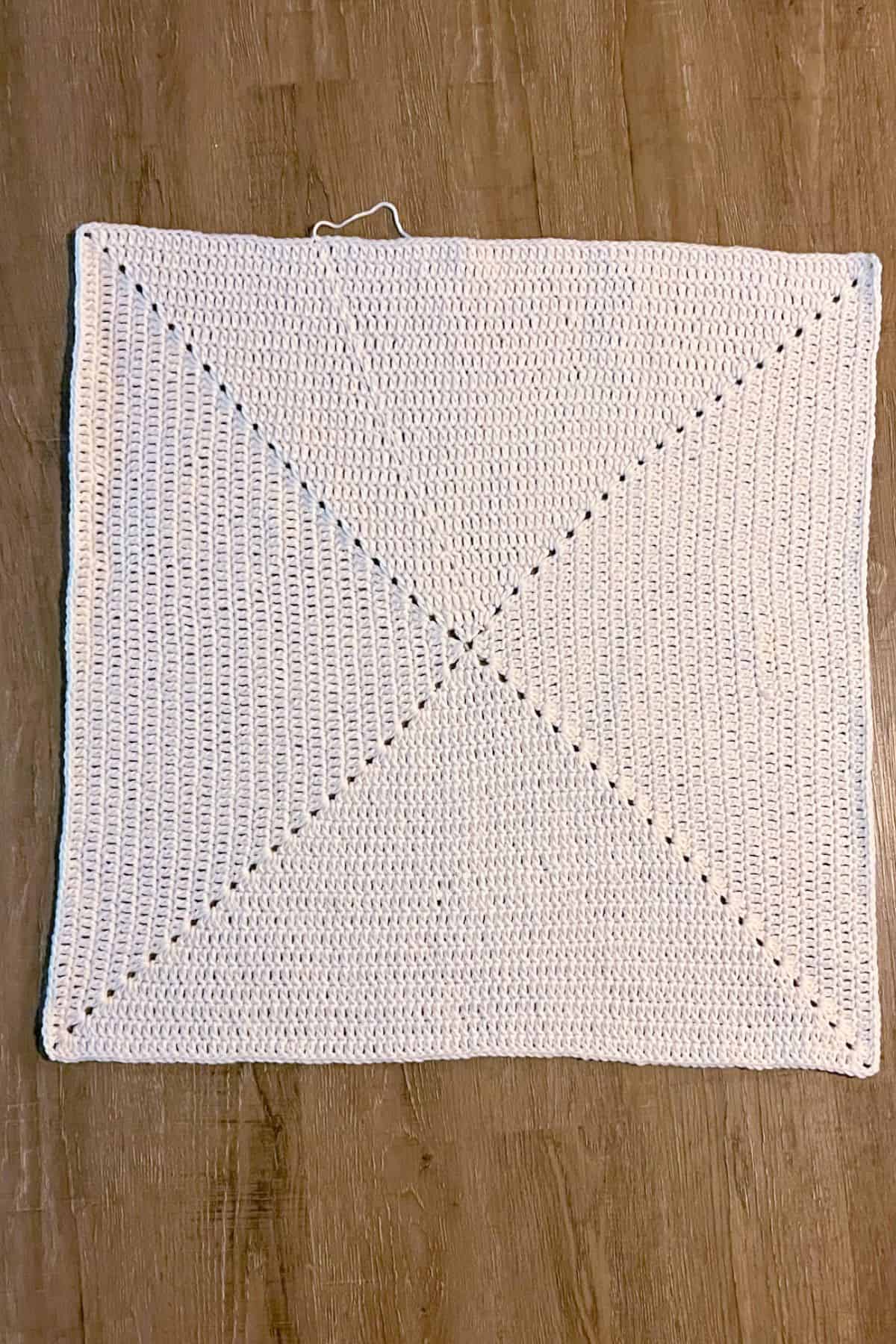 Finished large solid granny square for the blanket.