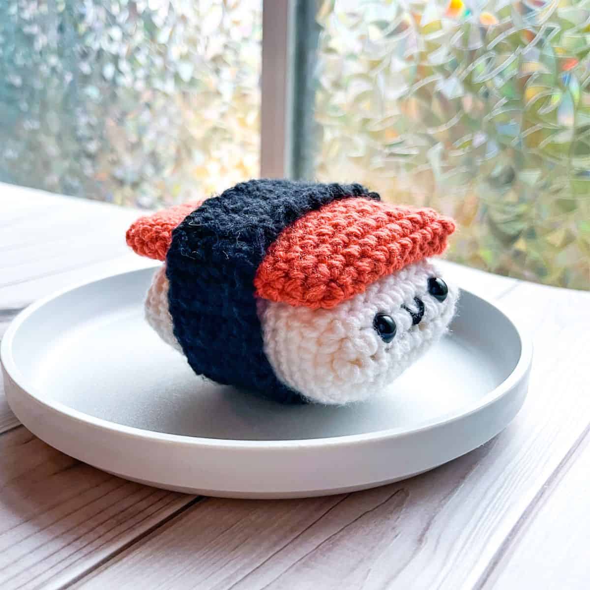 Crochet Spam Musubi Pattern - thecaffeinatedsnail.com