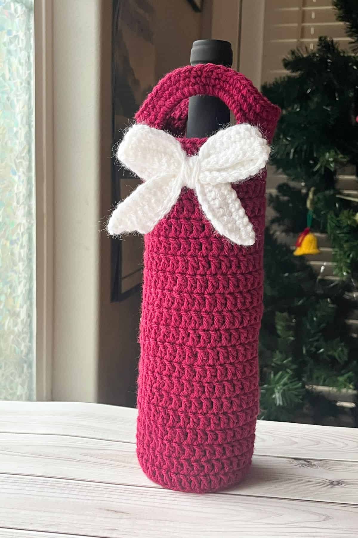 Crochet wine bag sale