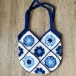 Finished crochet African flower bag.