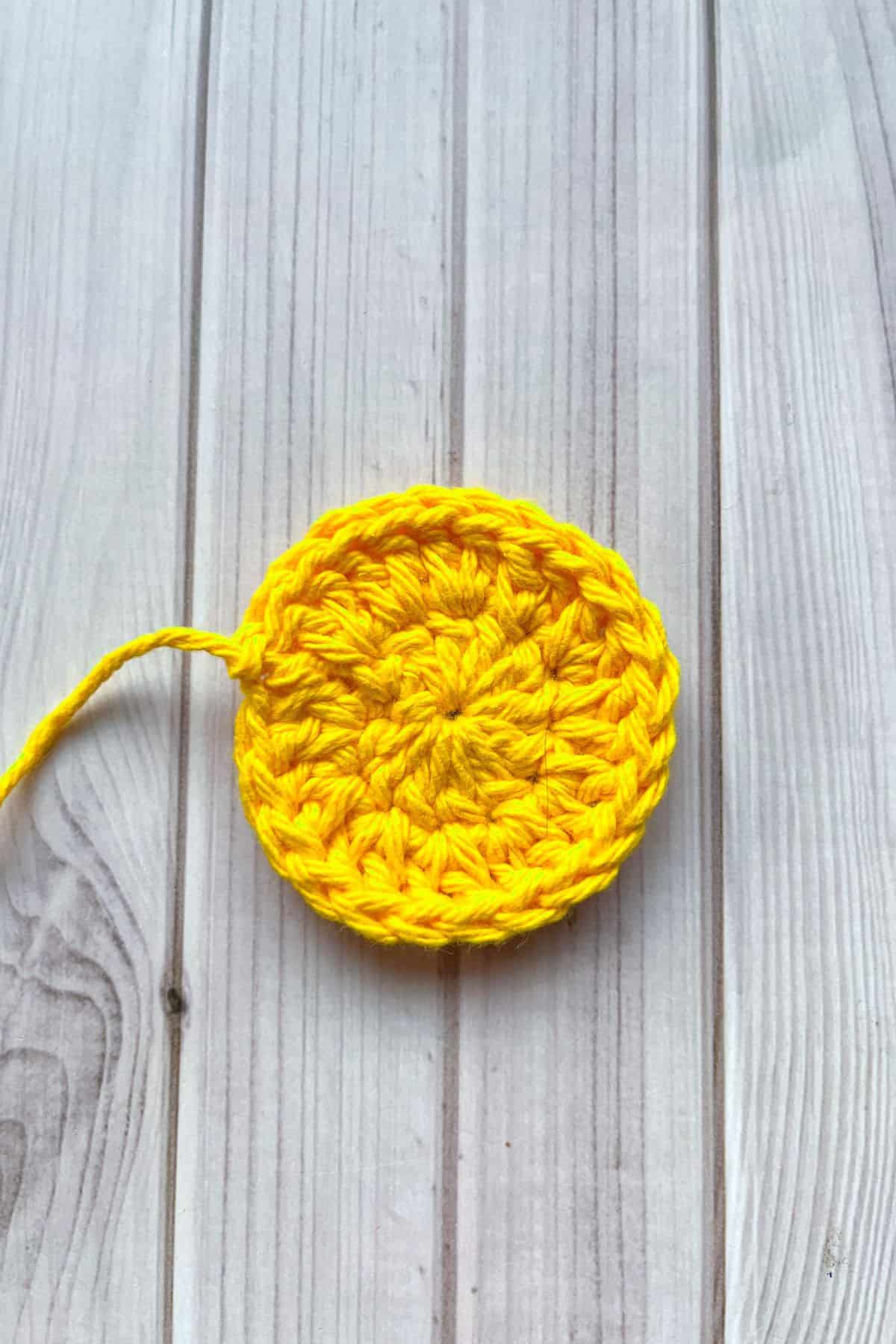 Second round of the crochet yolk.