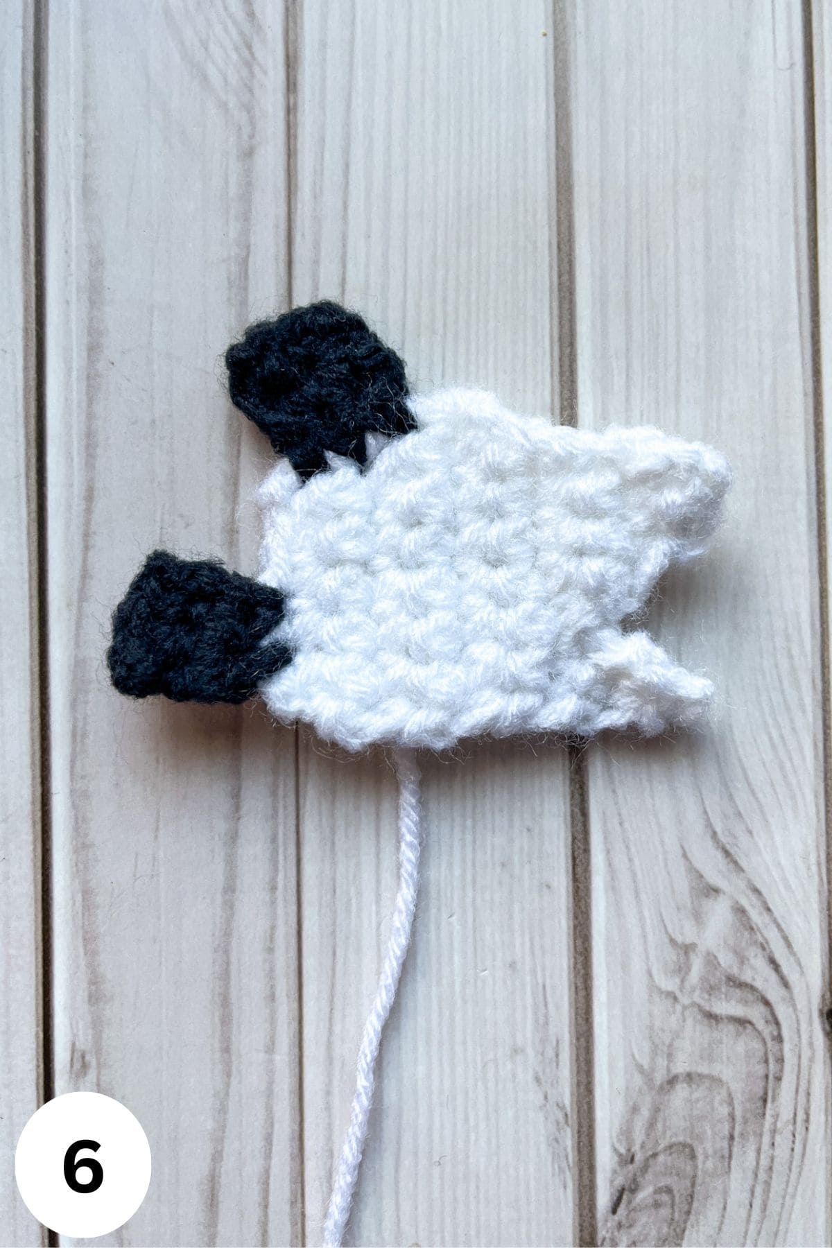 Crochet possum head now with ears.