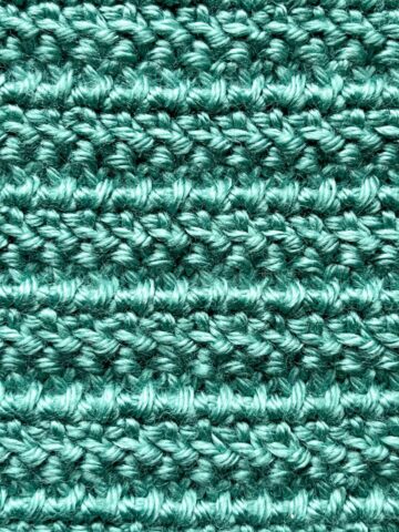 Herringbone double crochet stitch finished swatch.