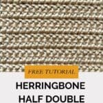 Herringbone half double crochet stitch promo image.