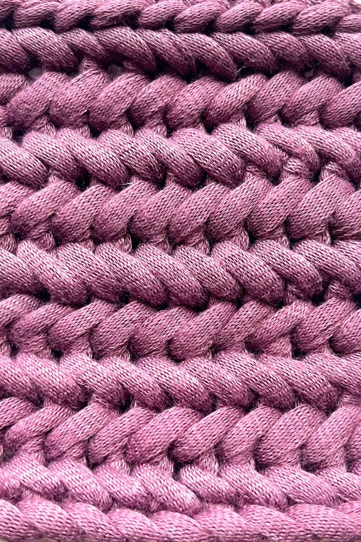 Herringbone single crochet stitch finished swatch.