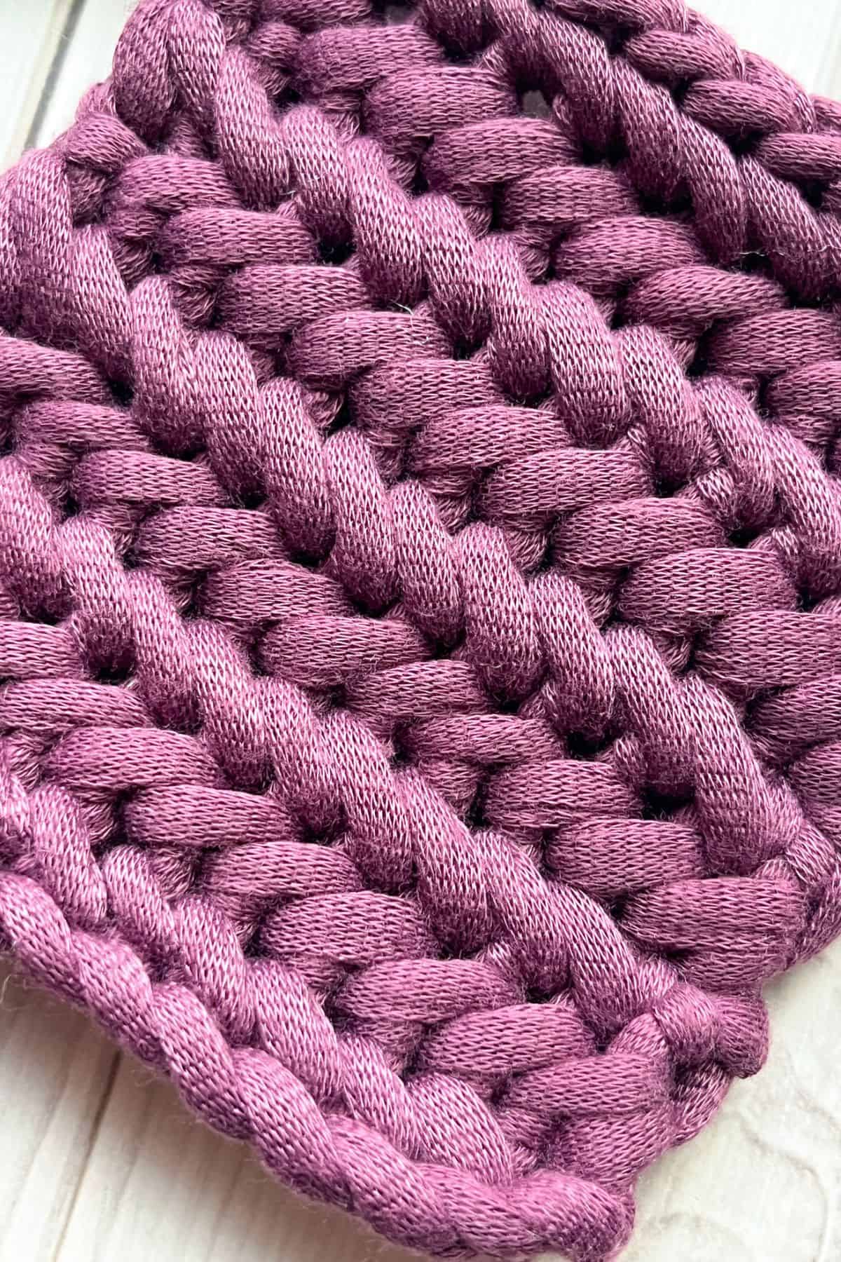 Herringbone single crochet stitch finished swatch.