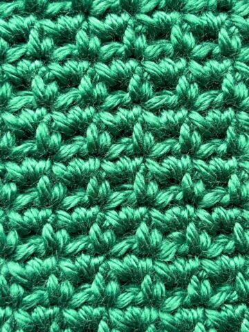 Sieve stitch crochet pattern finished swatch.