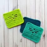 Finished crochet dragonfly stitch pattern.