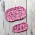Finished single crochet and double crochet ovals.