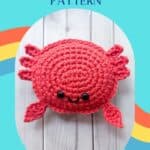 Crochet crab pattern promo image.