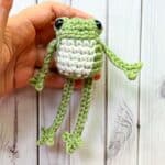 Finished crochet frog pattern.