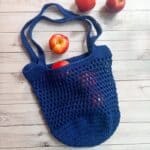 Finished crochet market bag pattern.