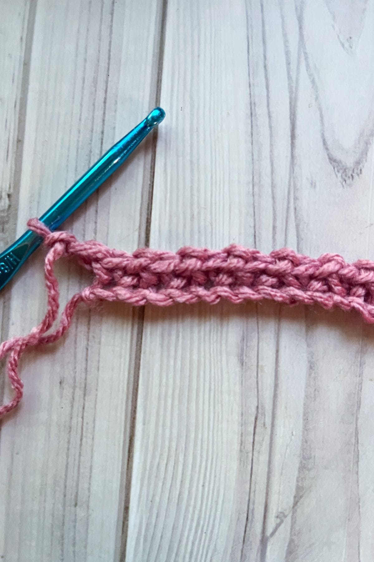 Finished first row of the moss stitch.