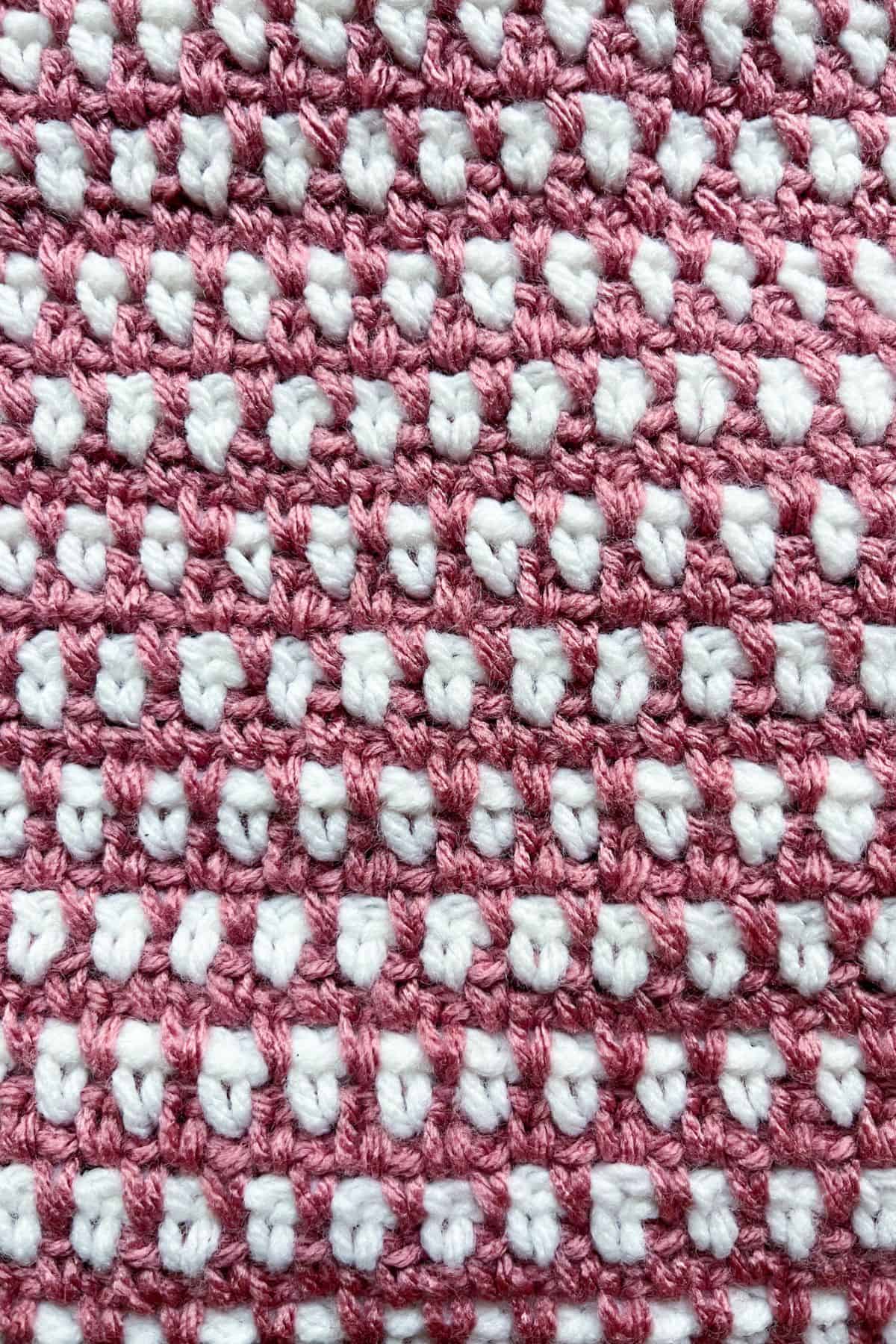 Finished panel of moss stitch.