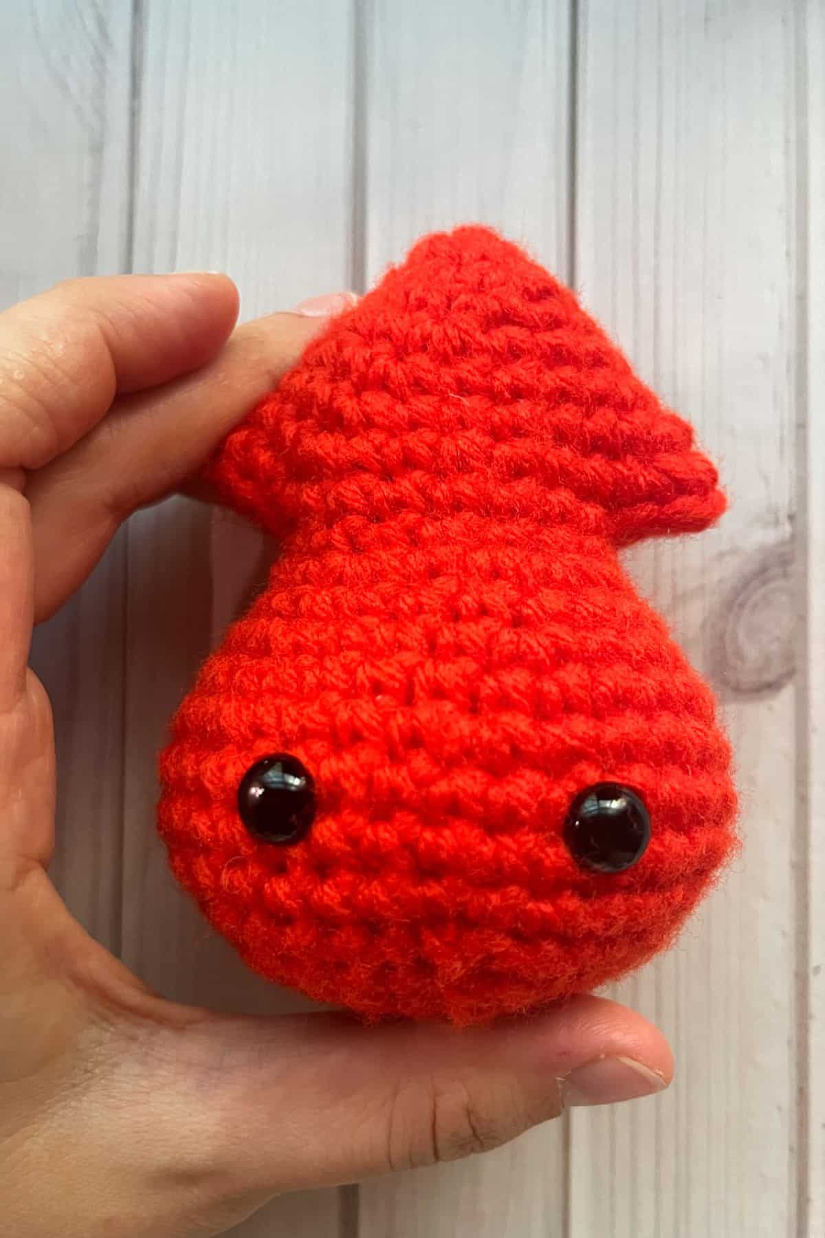 Finished head and body of the squid.
