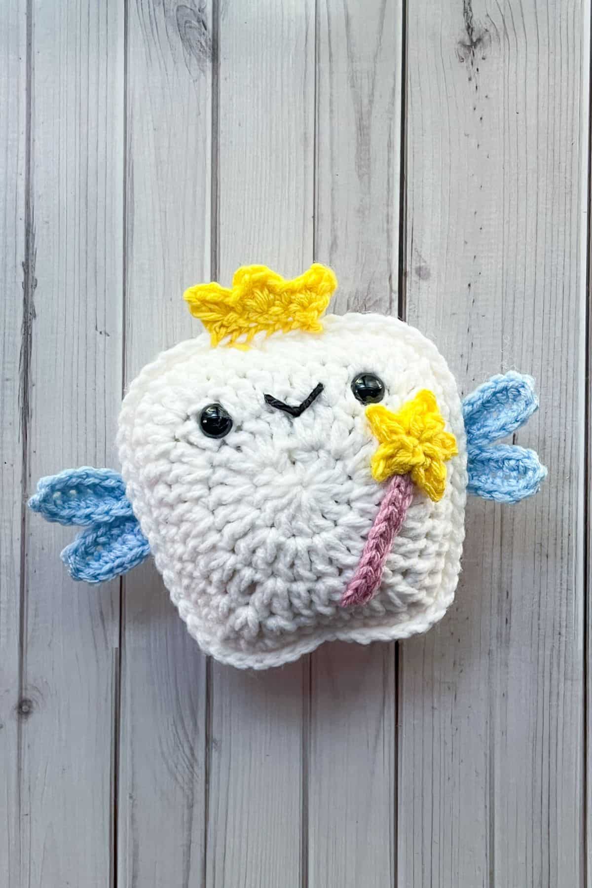 Finished crochet tooth fairy pillow.