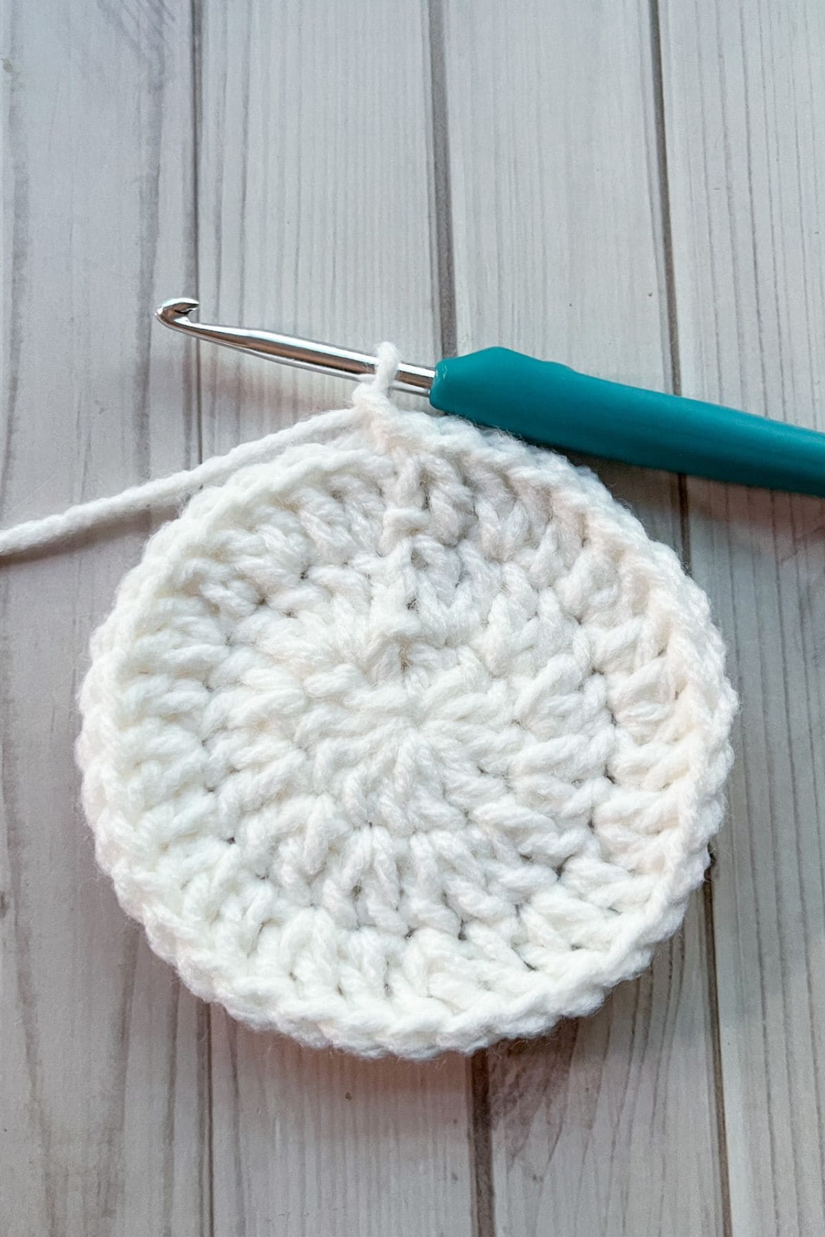 First 3 rounds of the crochet tooth fairy pillow.