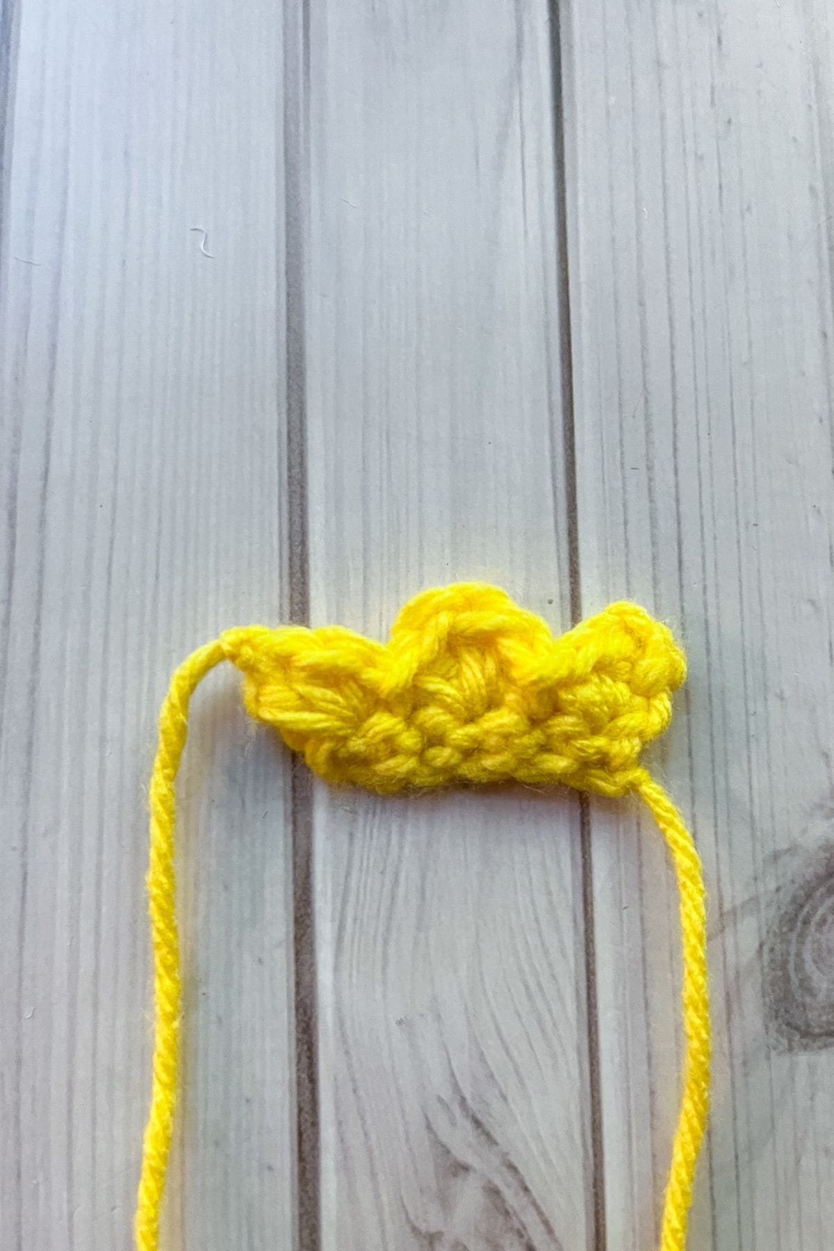 Finished small crochet crown.