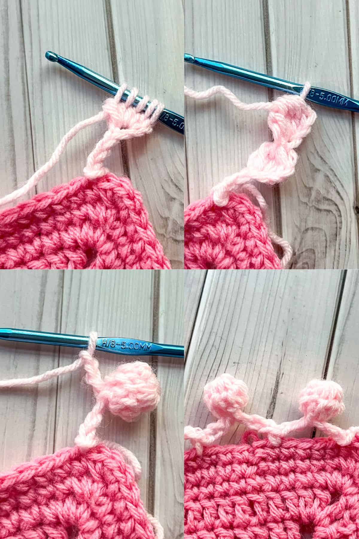 Creating the pom pom border.