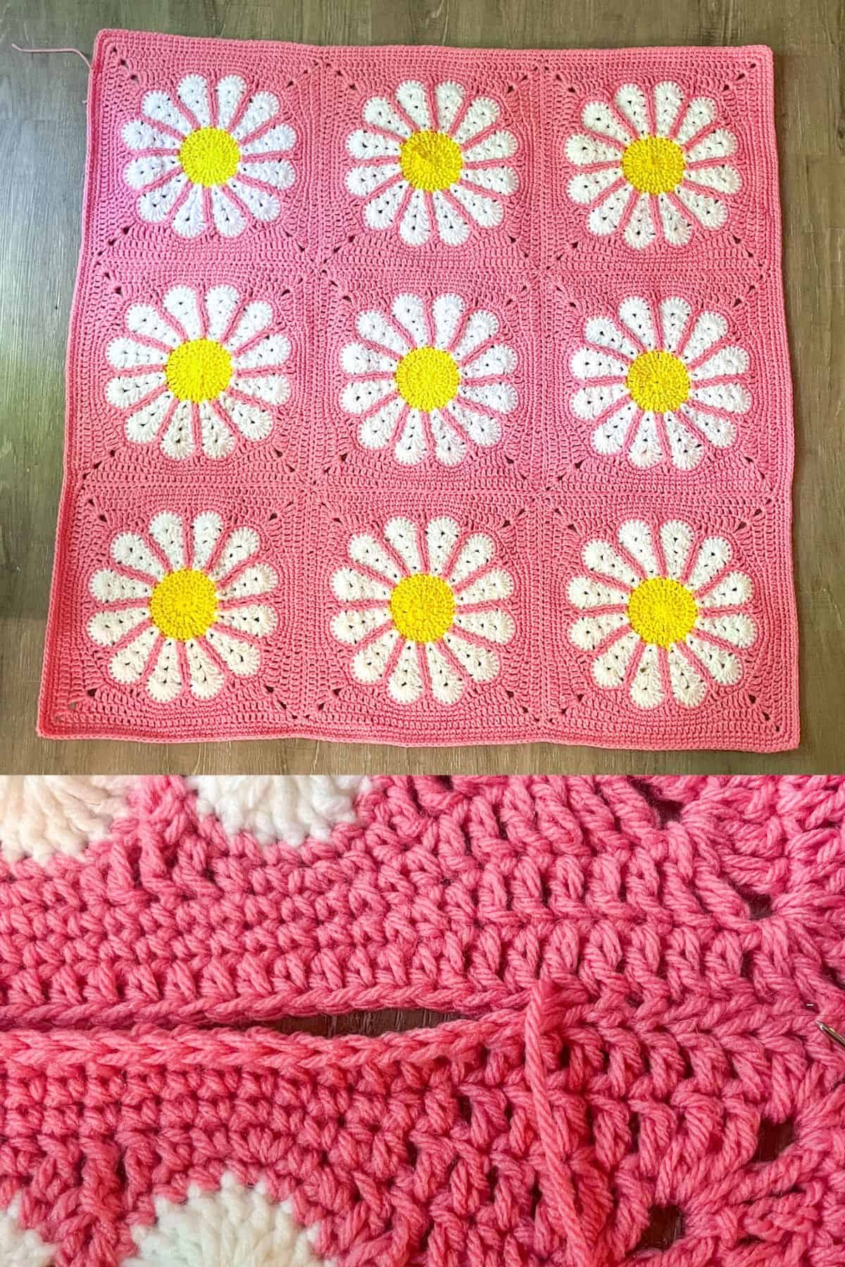 Sewing the squares together.