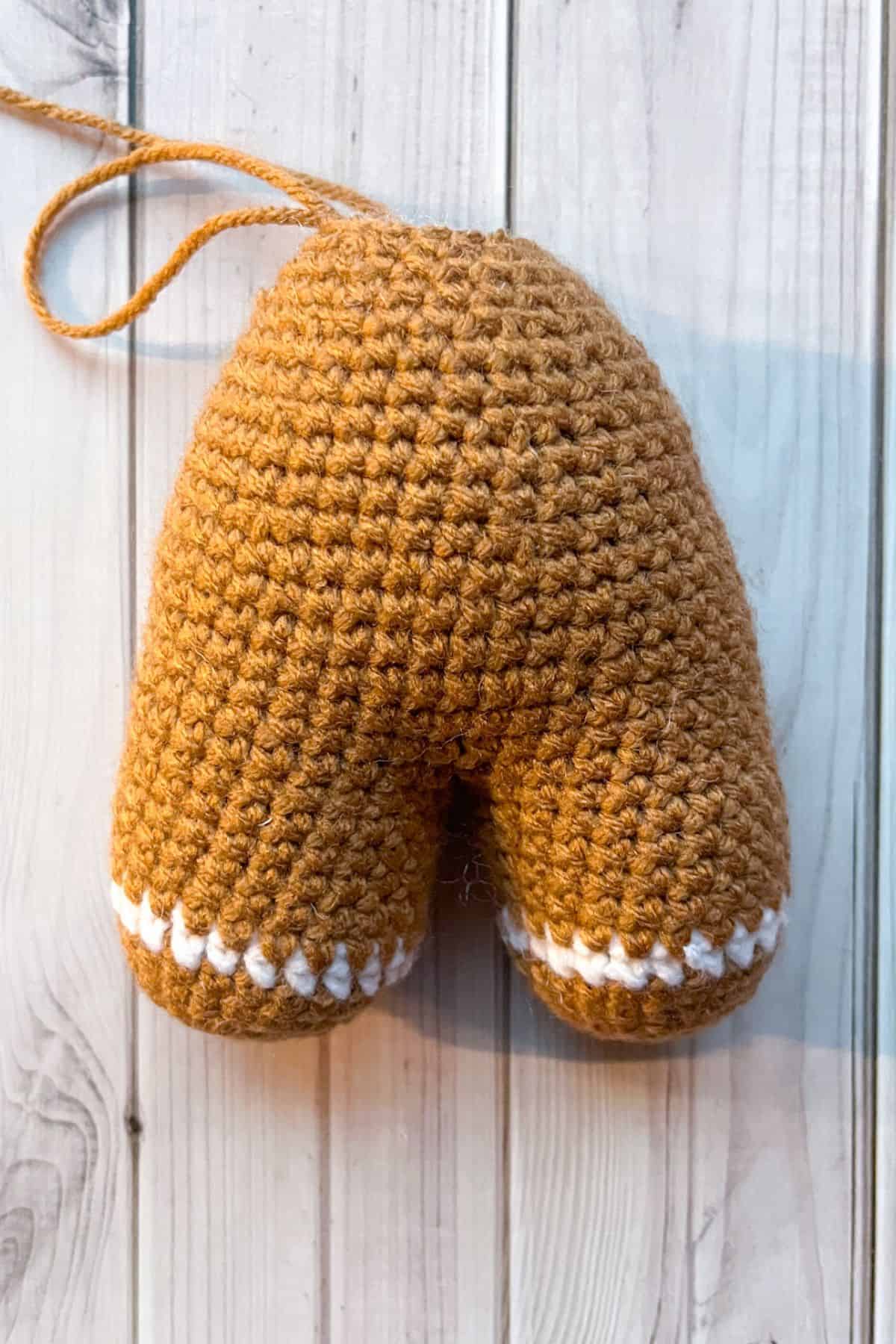 Finished crochet gingerbread body.