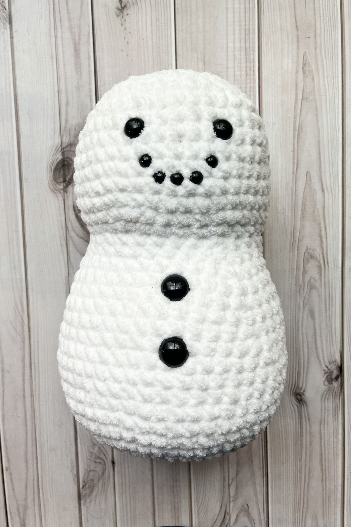 Crochet snowman body and head.