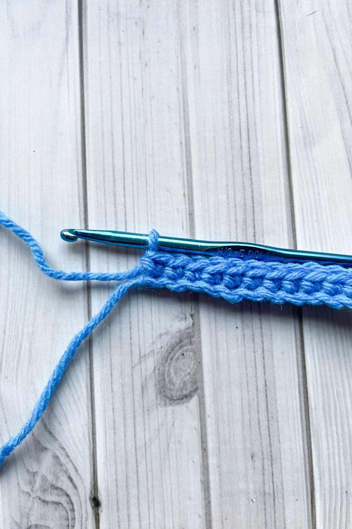 First row of single crochet.