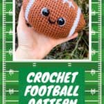 Crochet football pattern promo image.