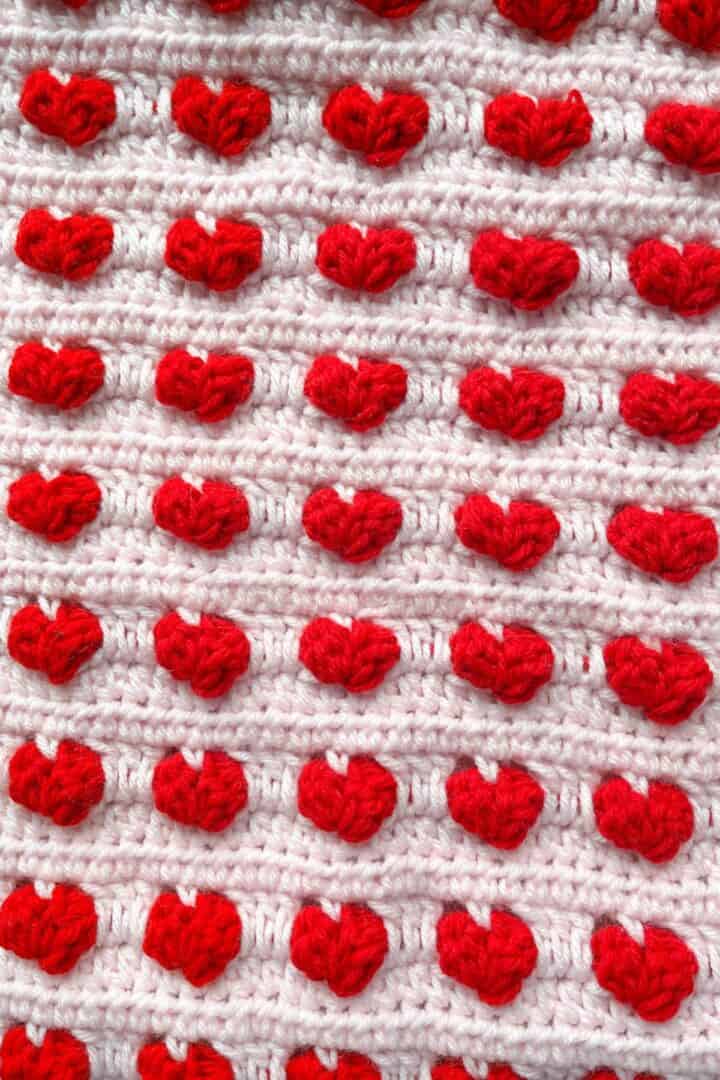 Crochet Heart Blanket Pattern - thecaffeinatedsnail.com