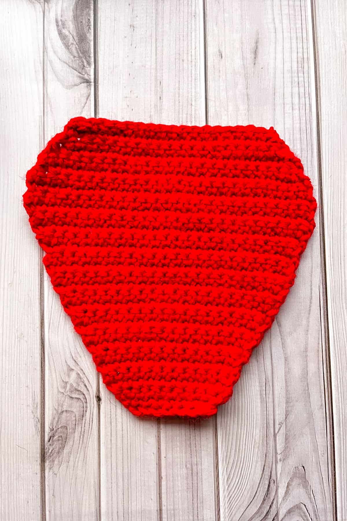 Flat frontside of the strawberry bag.