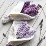 Crochet lavender pattern promo image.