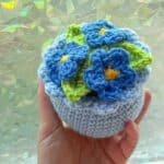 Finished forget me nots in hand.