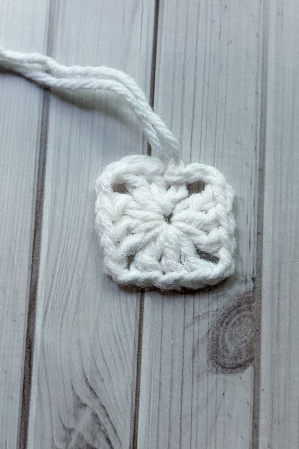First round of the classic granny square.