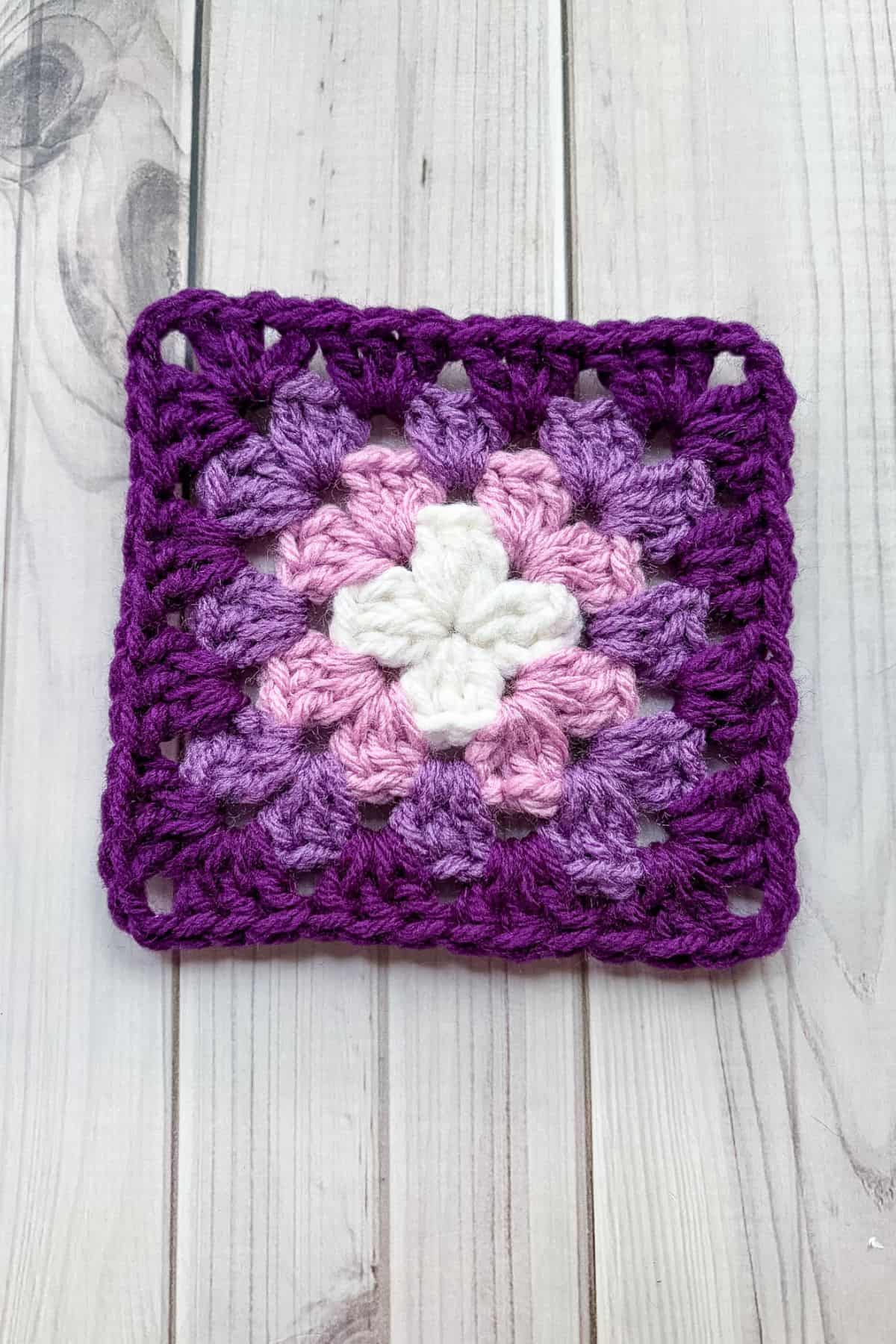 Finished classic granny square pattern.