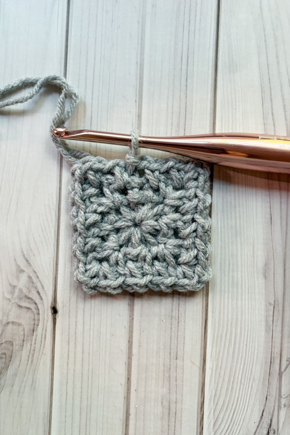 Crochet moss stitch square.