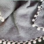 Crochet linen stitch baby blanket promo image.