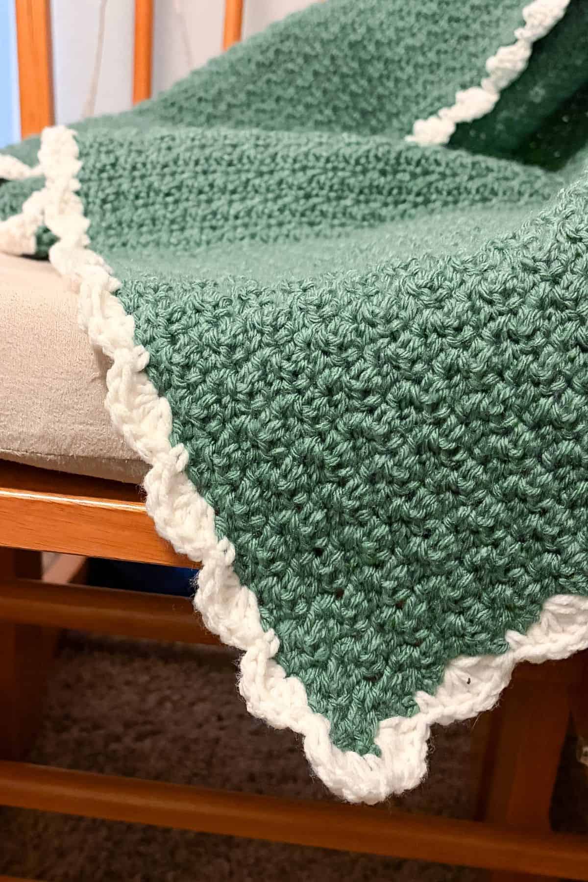 Finished crochet lemon peel blanket.
