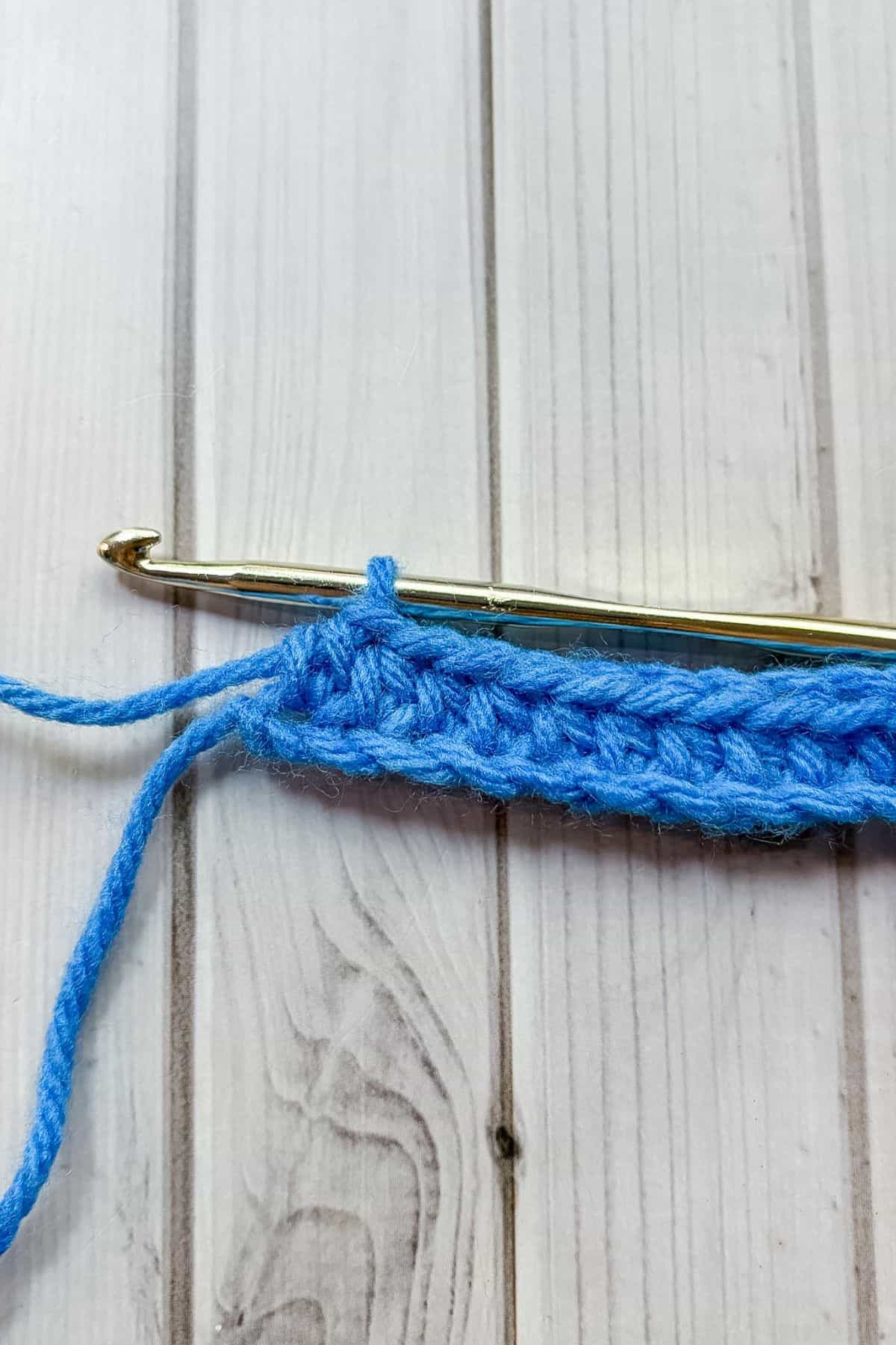 Row of half double crochets.