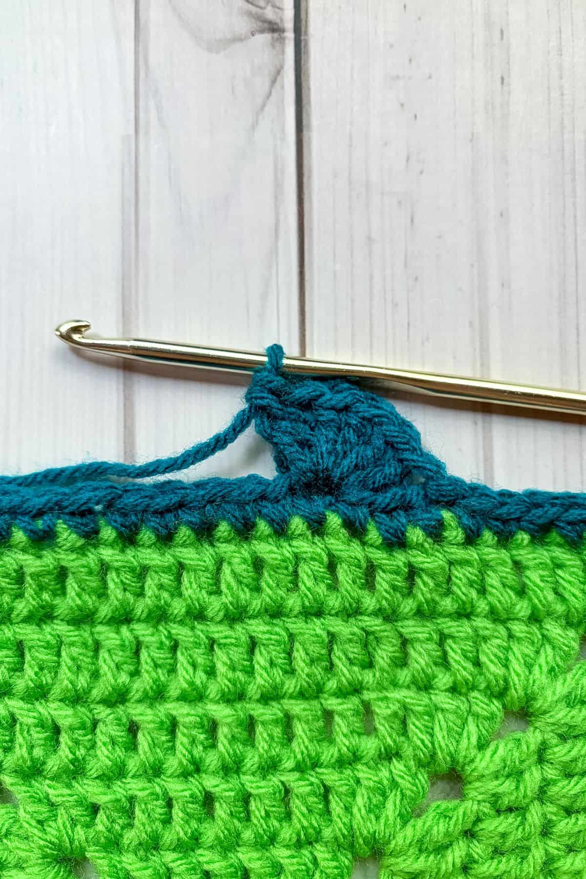 6 double crochets in one stitch.