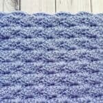Finished crochet shell stitch swatch.