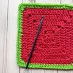 Finished half double crochet border.