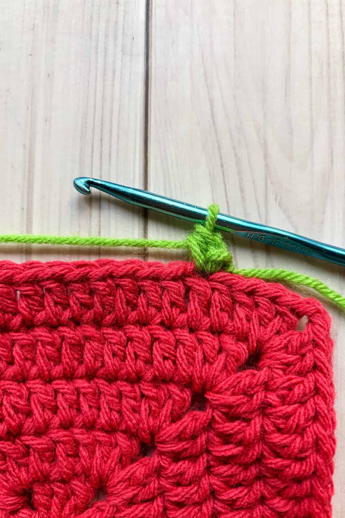 First half double crochet.